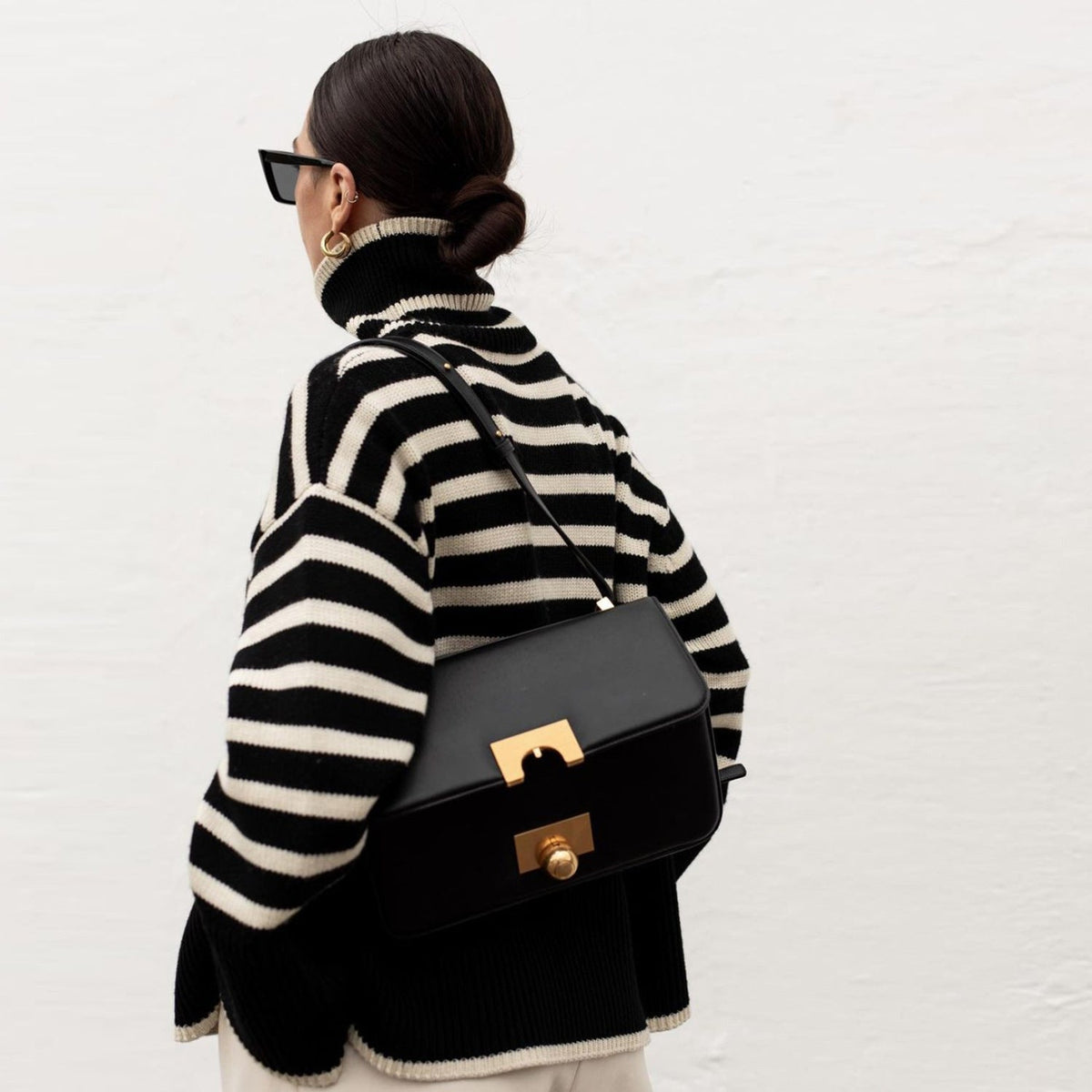 Kylie | Oversized Striped Turtleneck Sweater