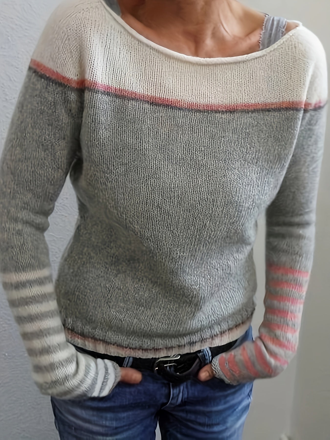 Katharina - Long Sleeve Striped Sweater