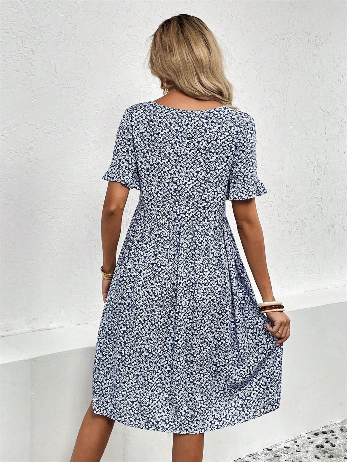 Liza | Floral Printed Dress With Tummy Coverage