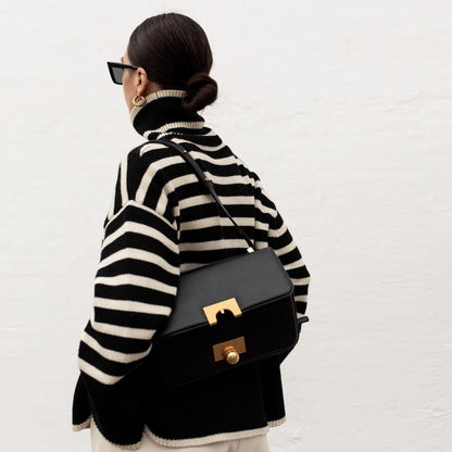 Kylie | Oversized Striped Turtleneck Sweater