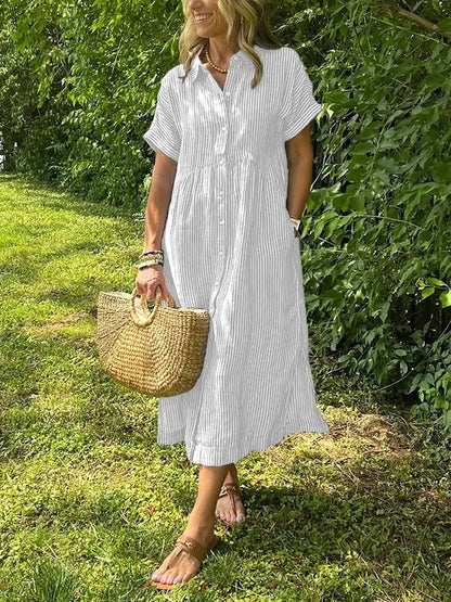 Ellen | Elegant Striped Midi Dress