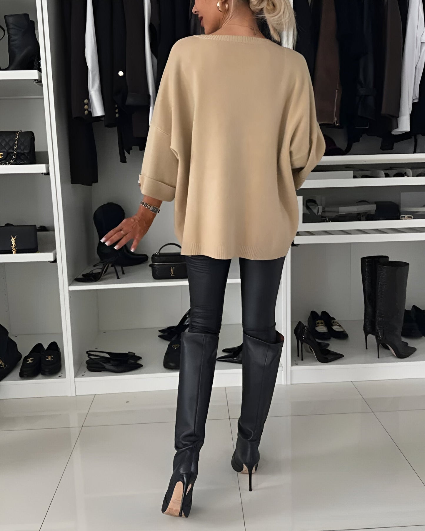 Luciena | Elegant Metal-Button Sweater