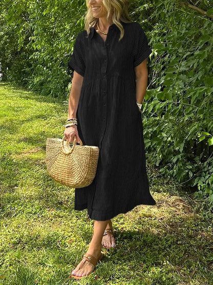 Ellen | Elegant Striped Midi Dress