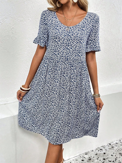 Liza | Floral Printed Dress With Tummy Coverage