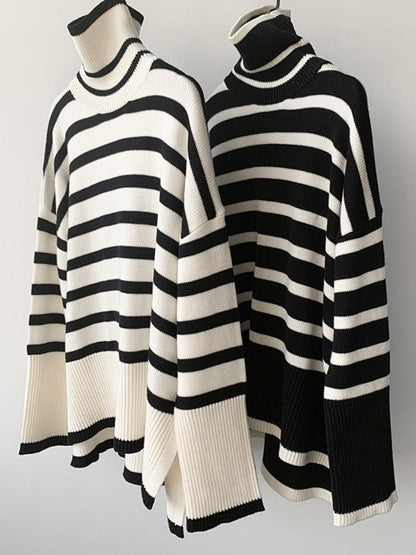 Kylie | Oversized Striped Turtleneck Sweater