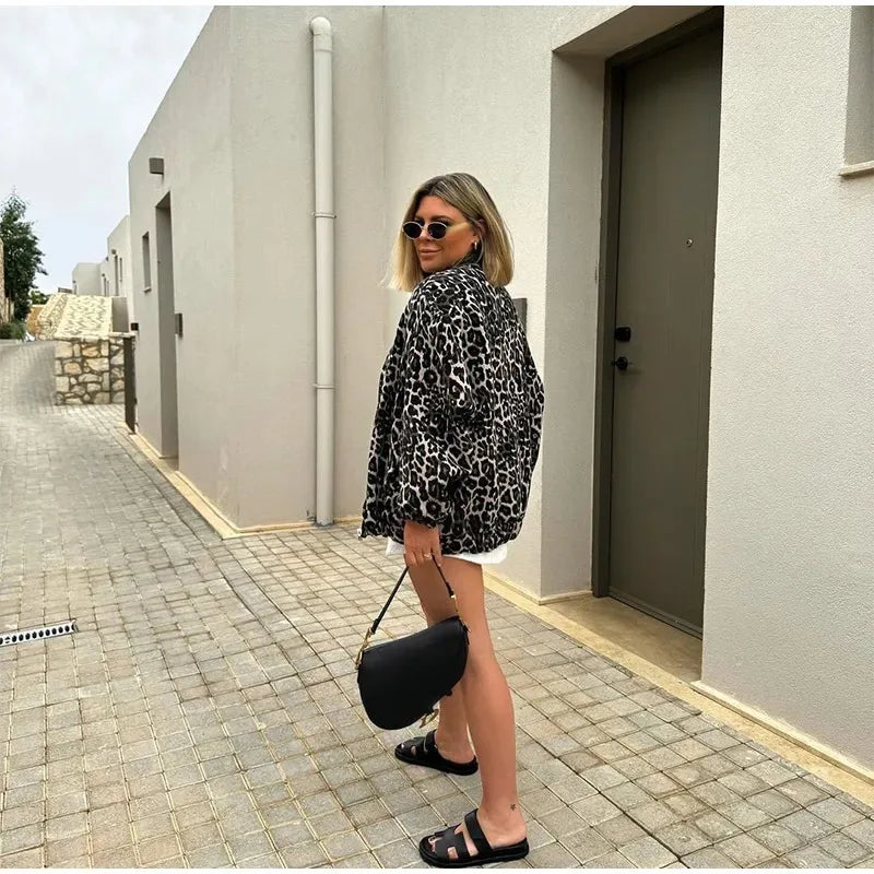 Leopard Bomber Jacket – statement leopard print bomber