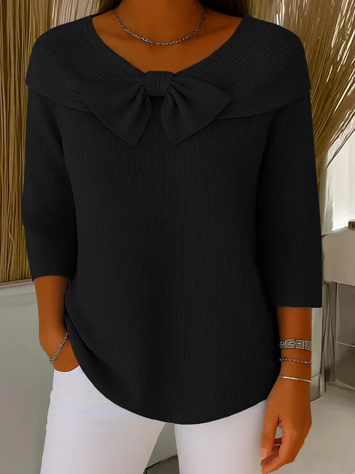 Lirya | Elegant Knitted Top with Bow
