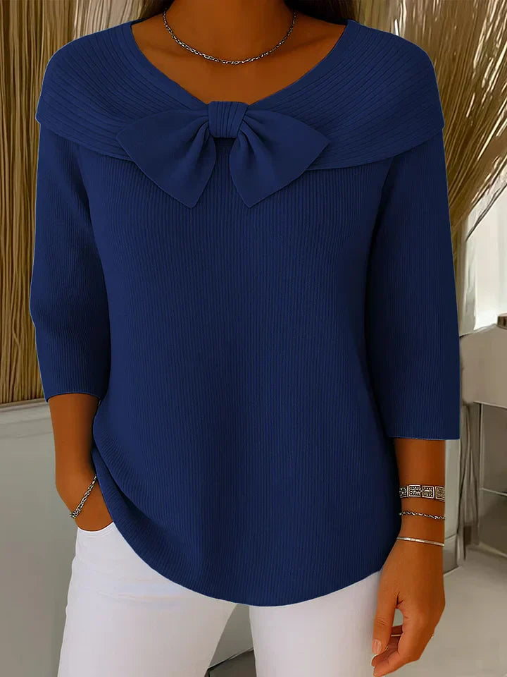Lirya | Elegant Knitted Top with Bow