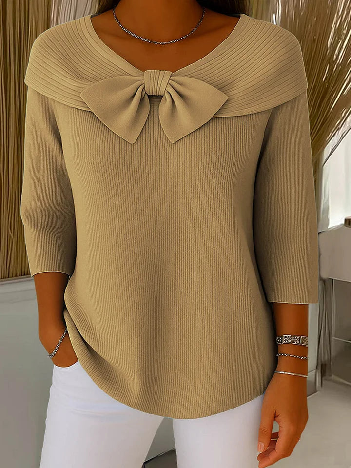 Lirya | Elegant Knitted Top with Bow